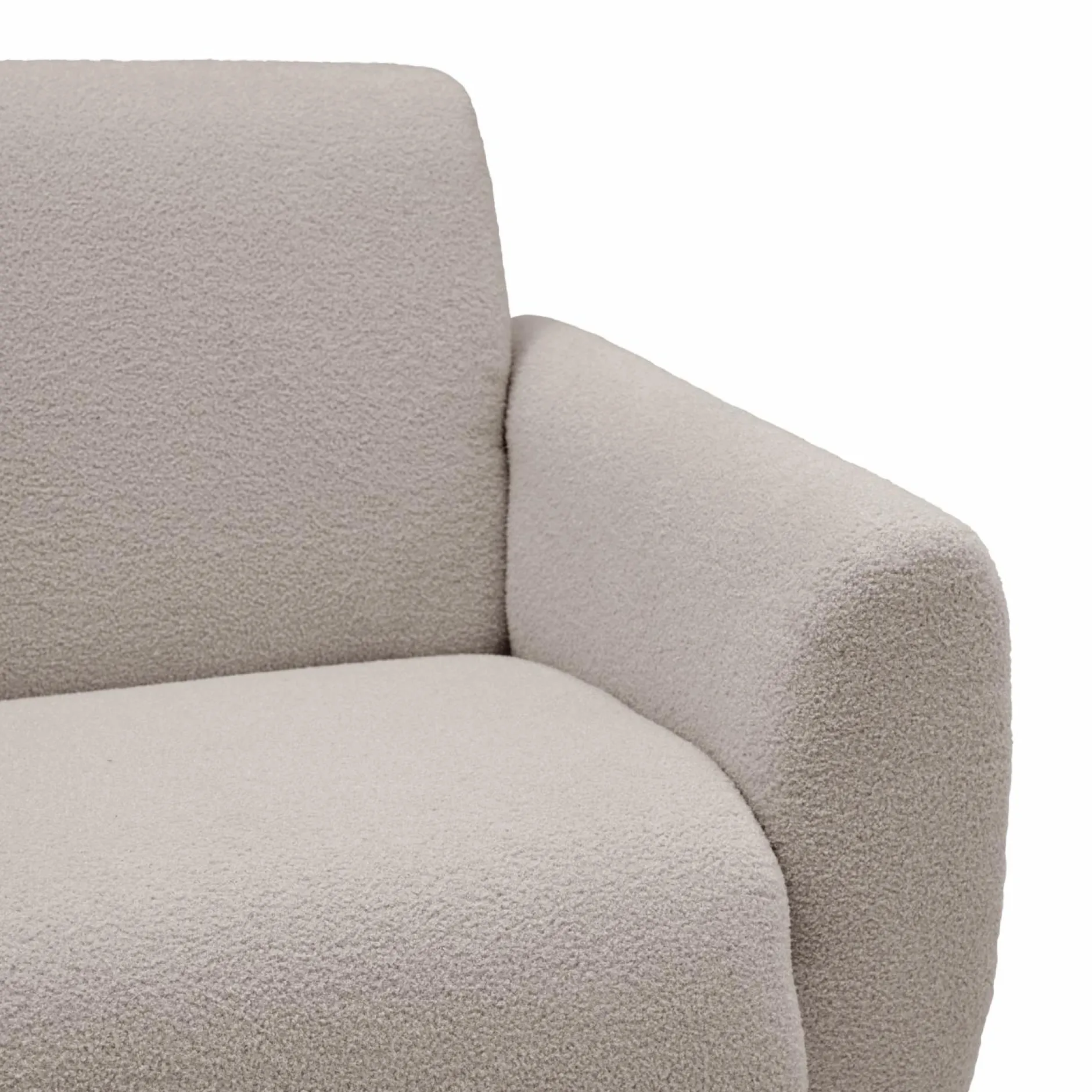 Canapés Droits|Canapés Fixes>Camif Canapé bouclette Ome - - 2 places Gris Clair