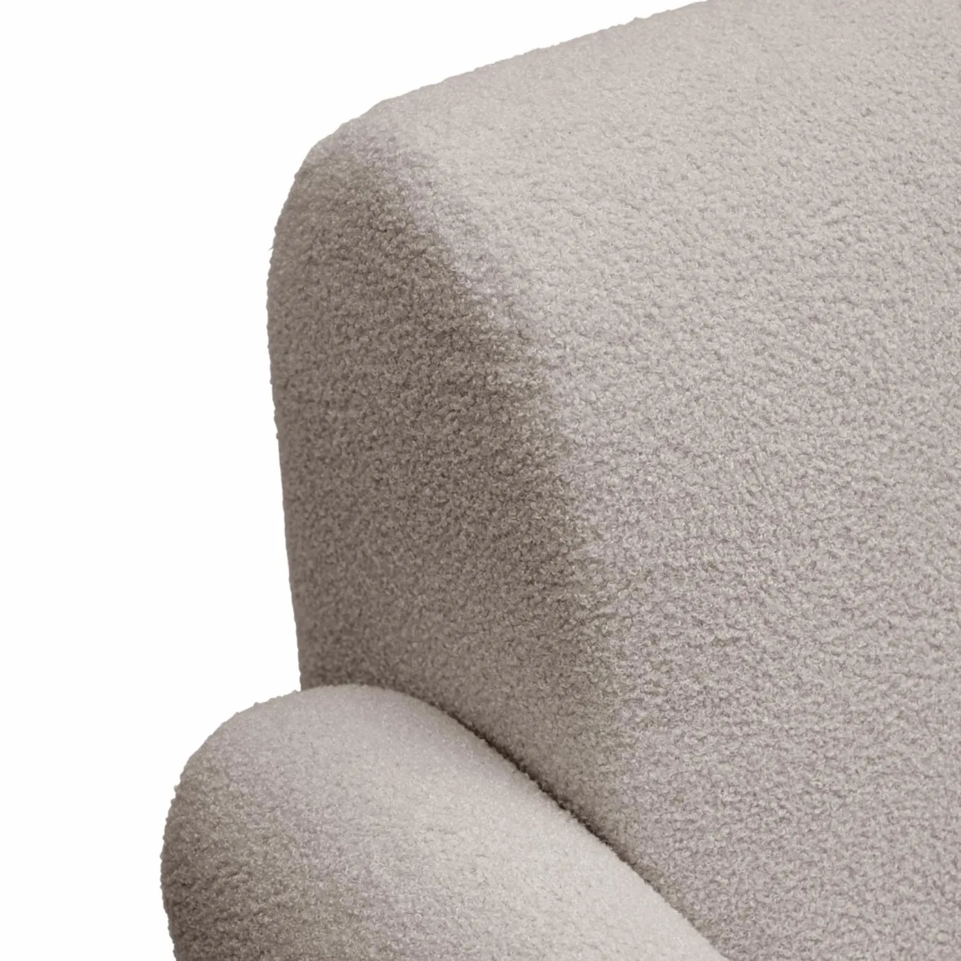 Canapés Droits|Canapés Fixes>Camif Canapé bouclette Ome - - 2 places Gris Clair