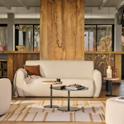 Canapés Droits|Canapés Fixes>Camif Canapé bouclette Ome - - 3 places Lin