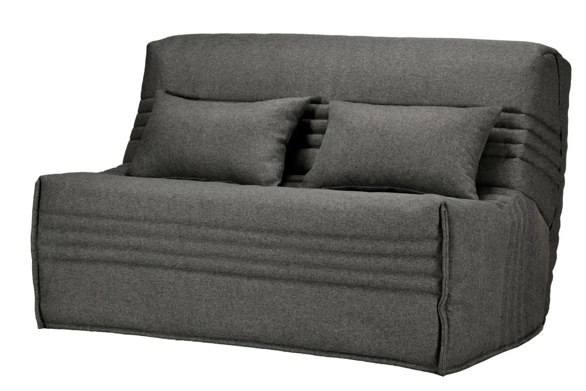Bz>Camif Canapé BZ tissu matelas 15 cm Guidel - - 140 x 200 cm Gris Foncé