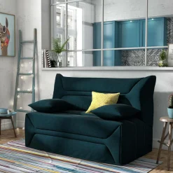 Bz>Camif Canapé BZ tissu matelas 12 cm Garance - Bleu Marine