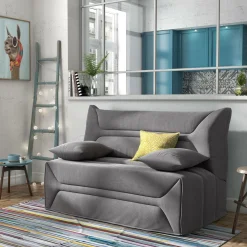 Bz>Camif Canapé BZ tissu matelas 12 cm Garance - Gris Clair