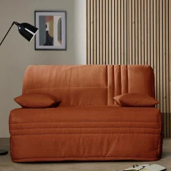 Bz>Camif Canapé BZ velours côtelé matelas 15 cm Gaélia - Rouille