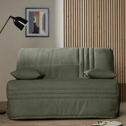 Bz>Camif Canapé BZ velours côtelé matelas 15 cm Gaélia - Vert Kaki