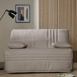 Bz>Camif Canapé BZ velours côtelé matelas 15 cm Gaélia - Grège