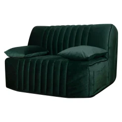 Bz>Camif Canapé BZ velours matelas 15 cm Oriane - - Matelas mousse HR Vert Emeraude