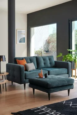 Canapés Fixes>Camif Canapé capitonné velours Odin - Beige