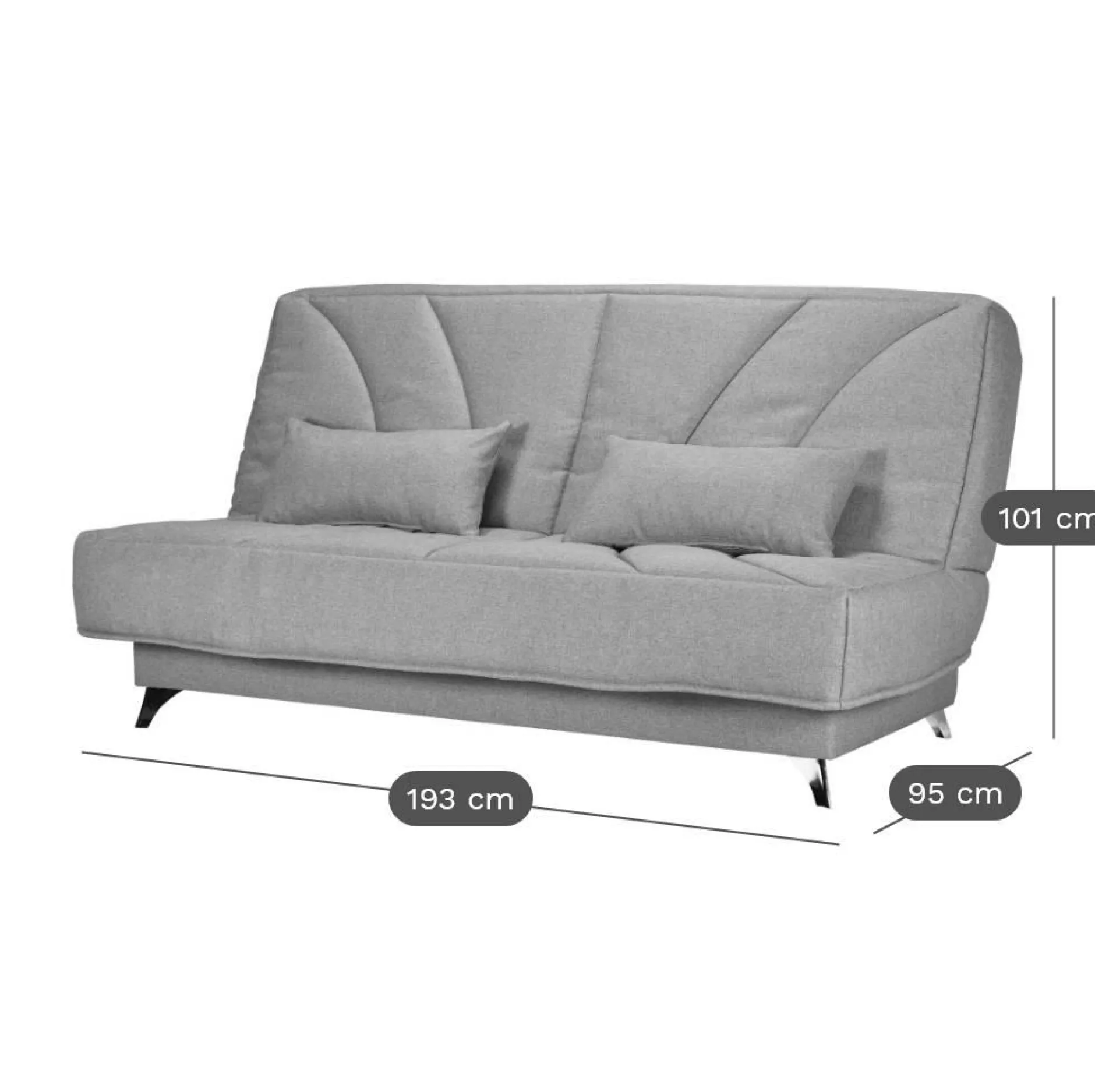 Clic-Clac>Camif Canapé clic-clac tissu matelas Bultex 14 cm Gipsy - Sable