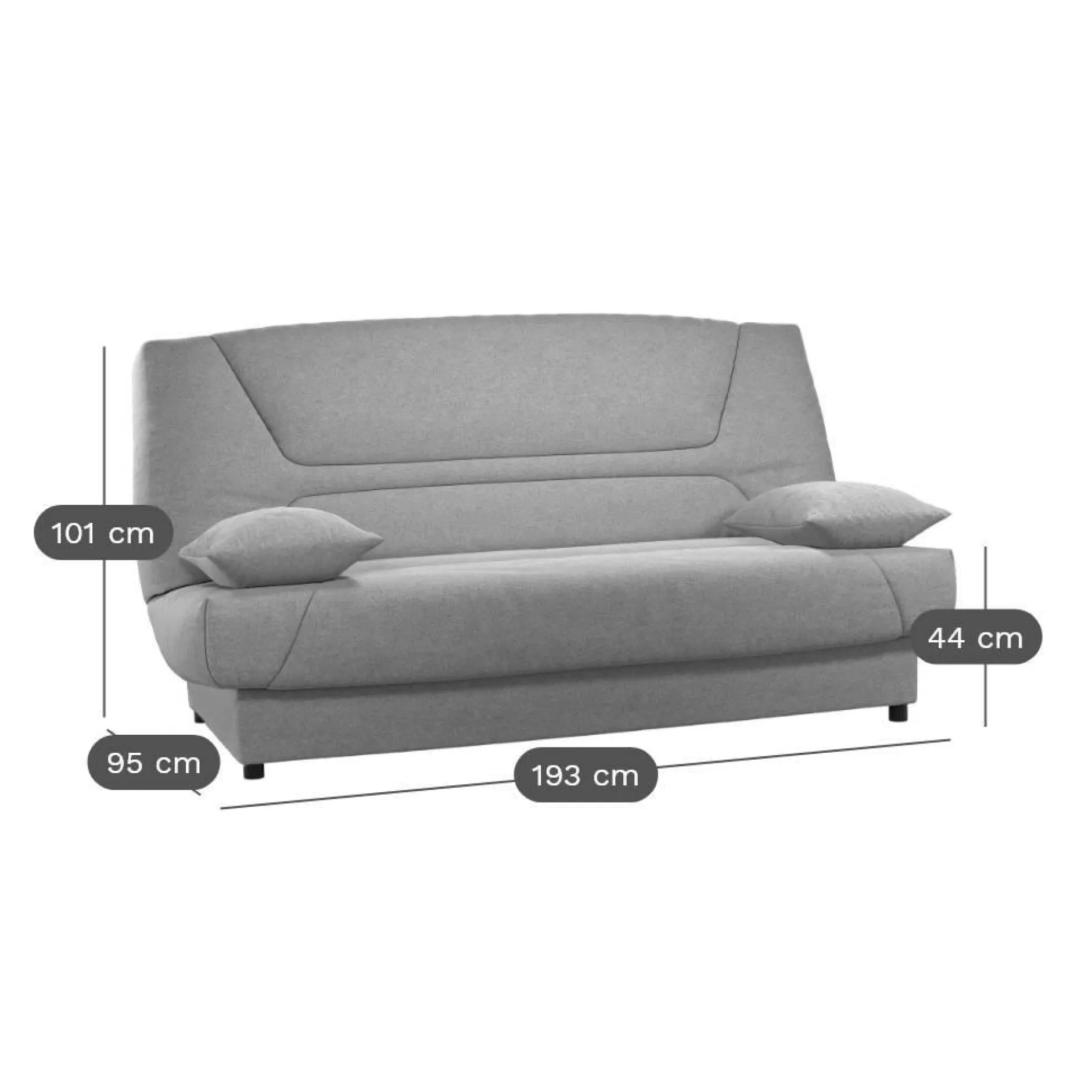 Clic-Clac>Camif Canapé clic-clac tissu matelas 13 cm Garance - Bleu Canard