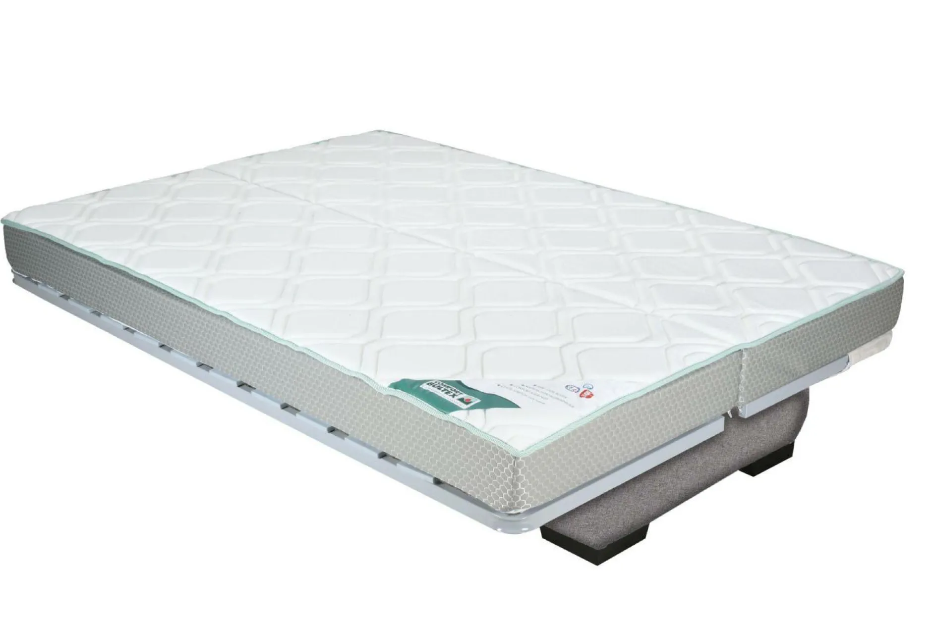 Clic-Clac>Camif Canapé clic-clac tissu matelas Bultex 15 cm Gina - Gris Clair