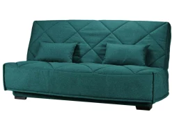 Clic-Clac>Camif Canapé clic-clac tissu matelas Bultex 15 cm Gina - Bleu Canard