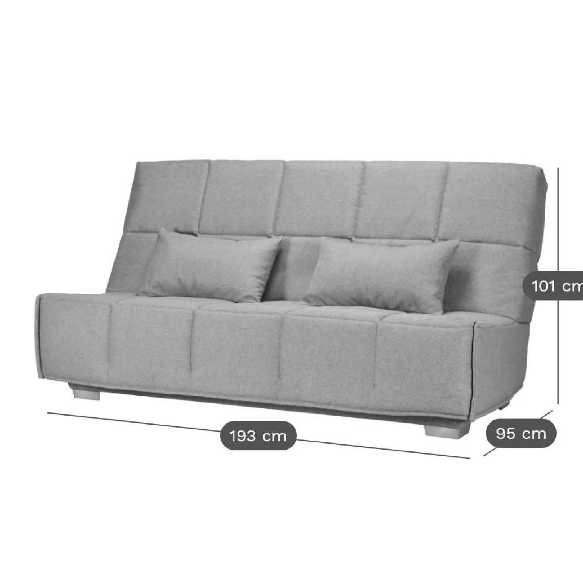 Clic-Clac>Camif Canapé clic-clac tissu matelas Bultex 14 cm Gizia - - 130 x 190 cm Sable