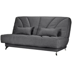 Clic-Clac>Camif Canapé clic-clac tissu matelas Bultex 14 cm Gipsy - Gris Foncé