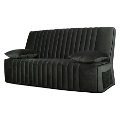 Clic-Clac>Camif Canapé clic-clac velours matelas 15 cm Oriane - - Matelas mousse HR Gris