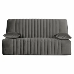 Clic-Clac>Camif Canapé clic-clac velours matelas 15 cm Oriane - - Matelas mousse HR Gris Clair