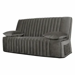 Clic-Clac>Camif Canapé clic-clac velours matelas 15 cm Oriane - - Matelas mousse HR Gris Clair