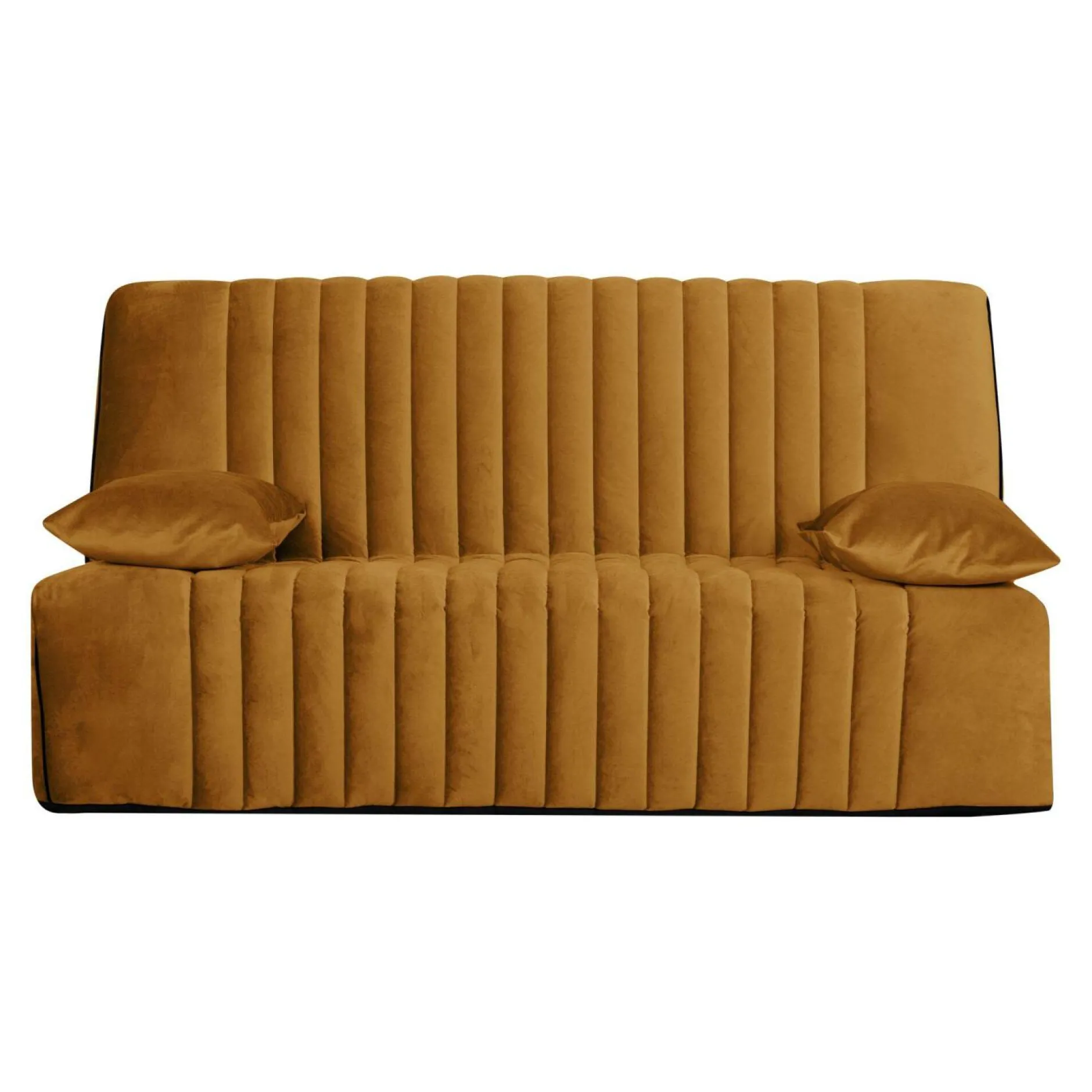 Clic-Clac>Camif Canapé clic-clac velours matelas 15 cm Oriane - - Matelas mousse HR Jaune Mordoré