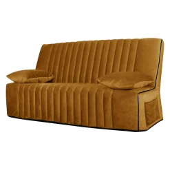 Clic-Clac>Camif Canapé clic-clac velours matelas 15 cm Oriane - - Matelas mousse HR Jaune Mordoré
