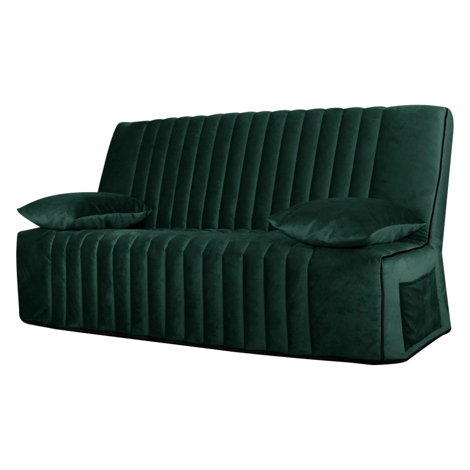 Clic-Clac>Camif Canapé clic-clac velours matelas 15 cm Oriane - - Matelas mousse HR Vert Emeraude