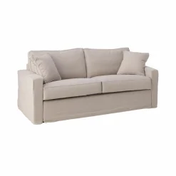 Canapés Fixes>Camif Canapé convertible coton/lin déhoussable Margot - - 3 places Beige/Beige