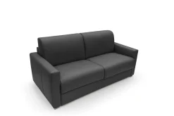 Canapés Droits>Camif Canapé convertible cuir Aubin - - Grand 3 places Noir