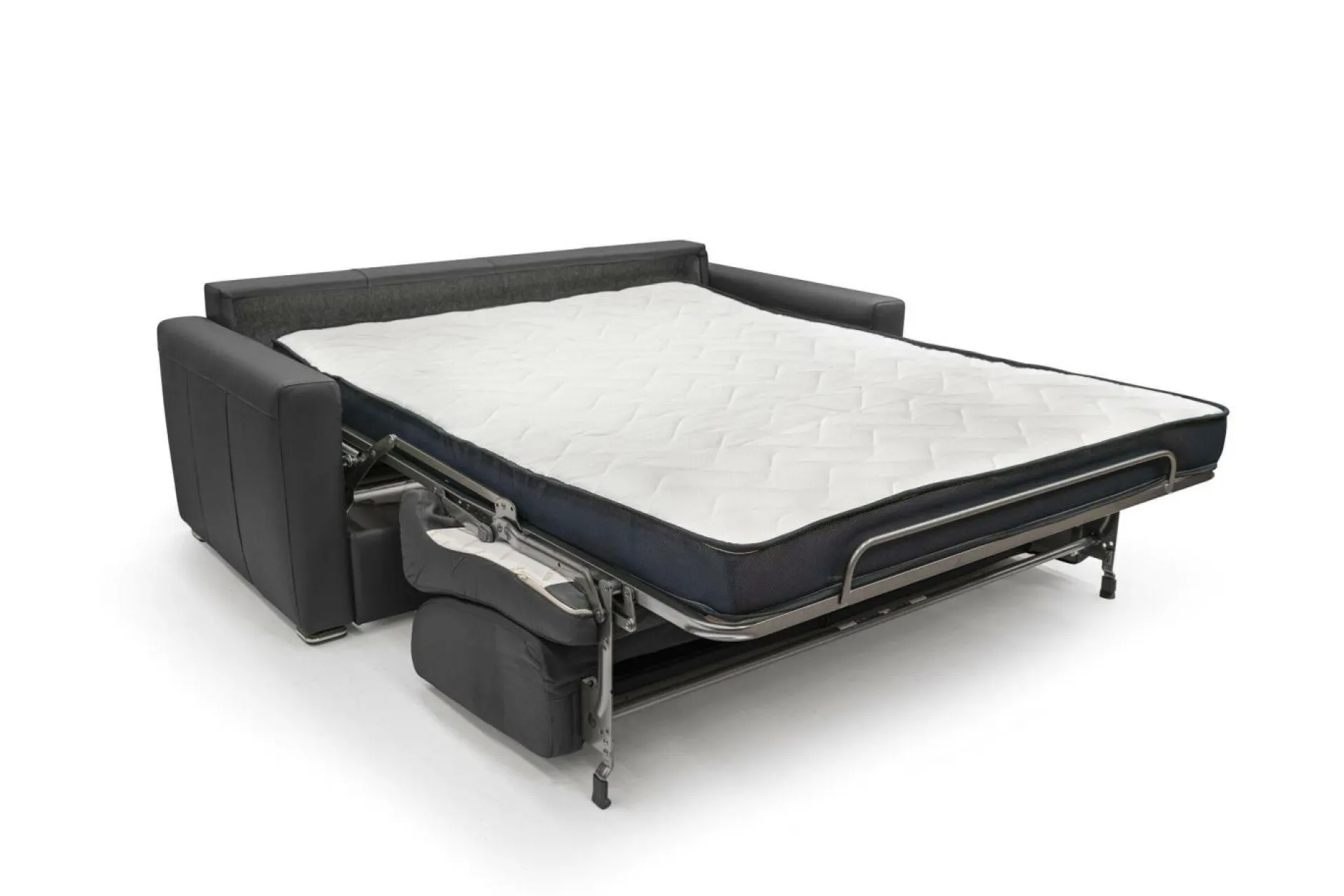 Canapés Droits>Camif Canapé convertible cuir Aubin - - Grand 3 places Noir