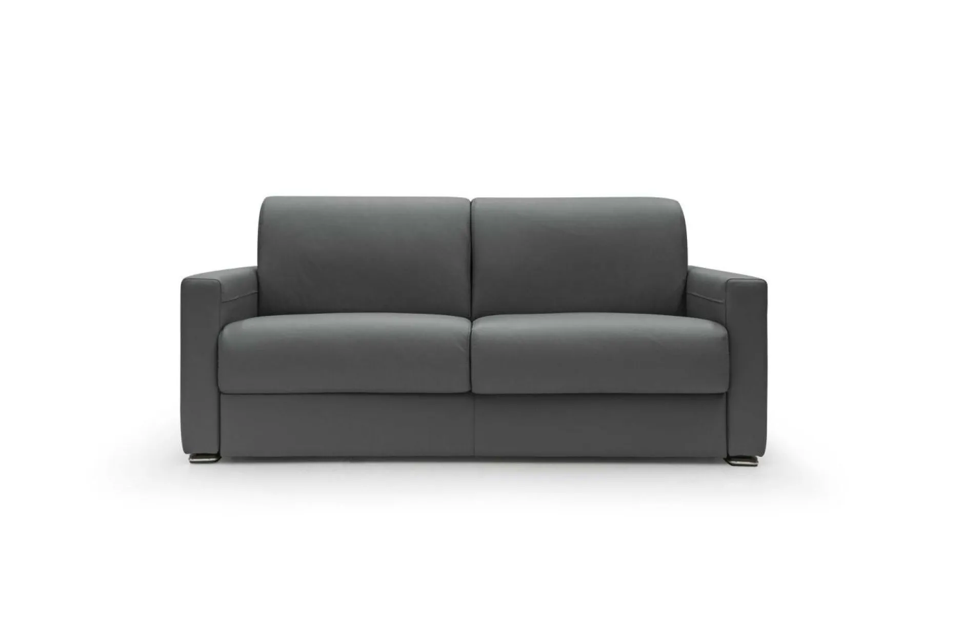 Canapés Droits>Camif Canapé convertible cuir Aubin - - Grand 3 places Anthracite