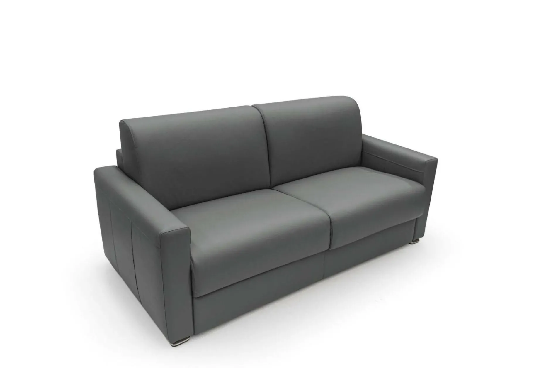 Canapés Droits>Camif Canapé convertible cuir Aubin - - Grand 3 places Anthracite
