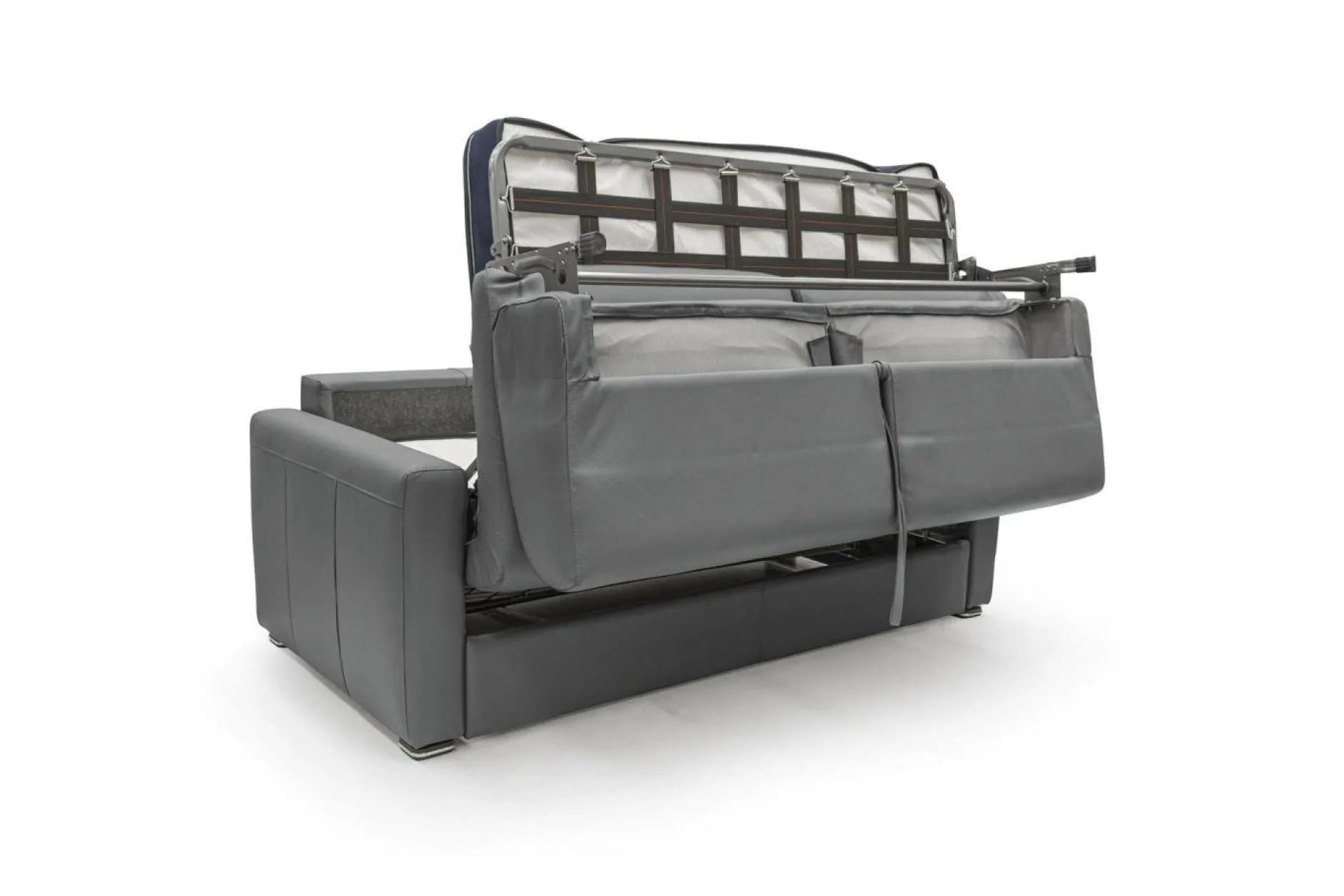 Canapés Droits>Camif Canapé convertible cuir Aubin - - Grand 3 places Anthracite