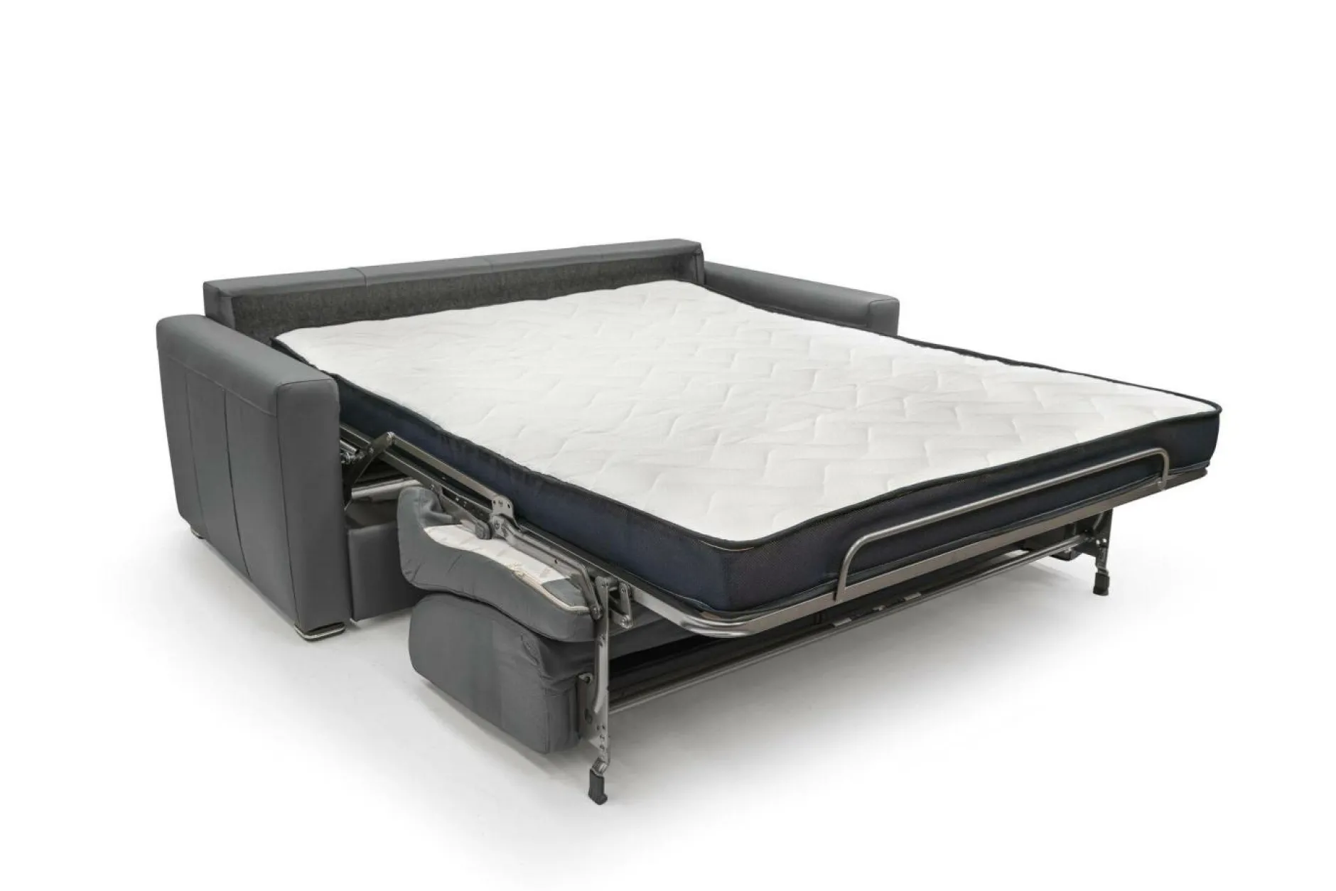 Canapés Droits>Camif Canapé convertible cuir Aubin - - Grand 3 places Anthracite