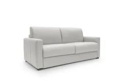 Canapés Droits>Camif Canapé convertible cuir Aubin - - Grand 2 places Blanc