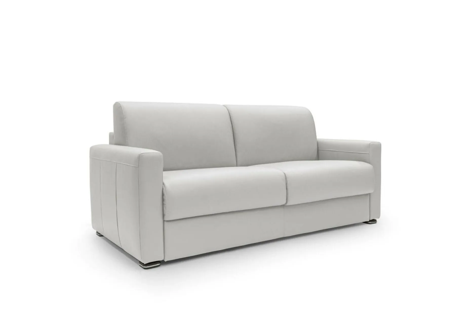 Canapés Droits>Camif Canapé convertible cuir Aubin - - Grand 2 places Blanc