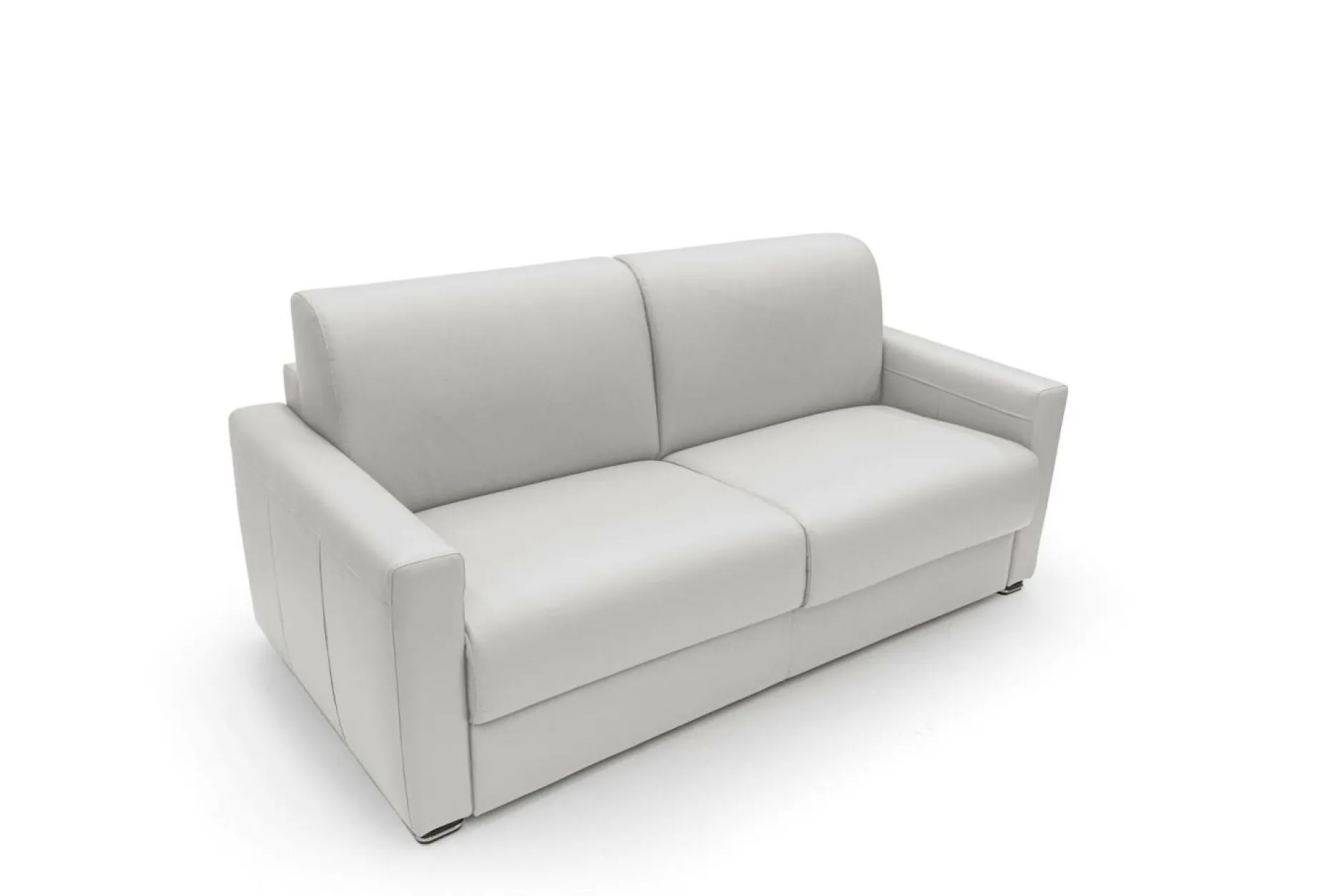 Canapés Droits>Camif Canapé convertible cuir Aubin - - Grand 2 places Blanc
