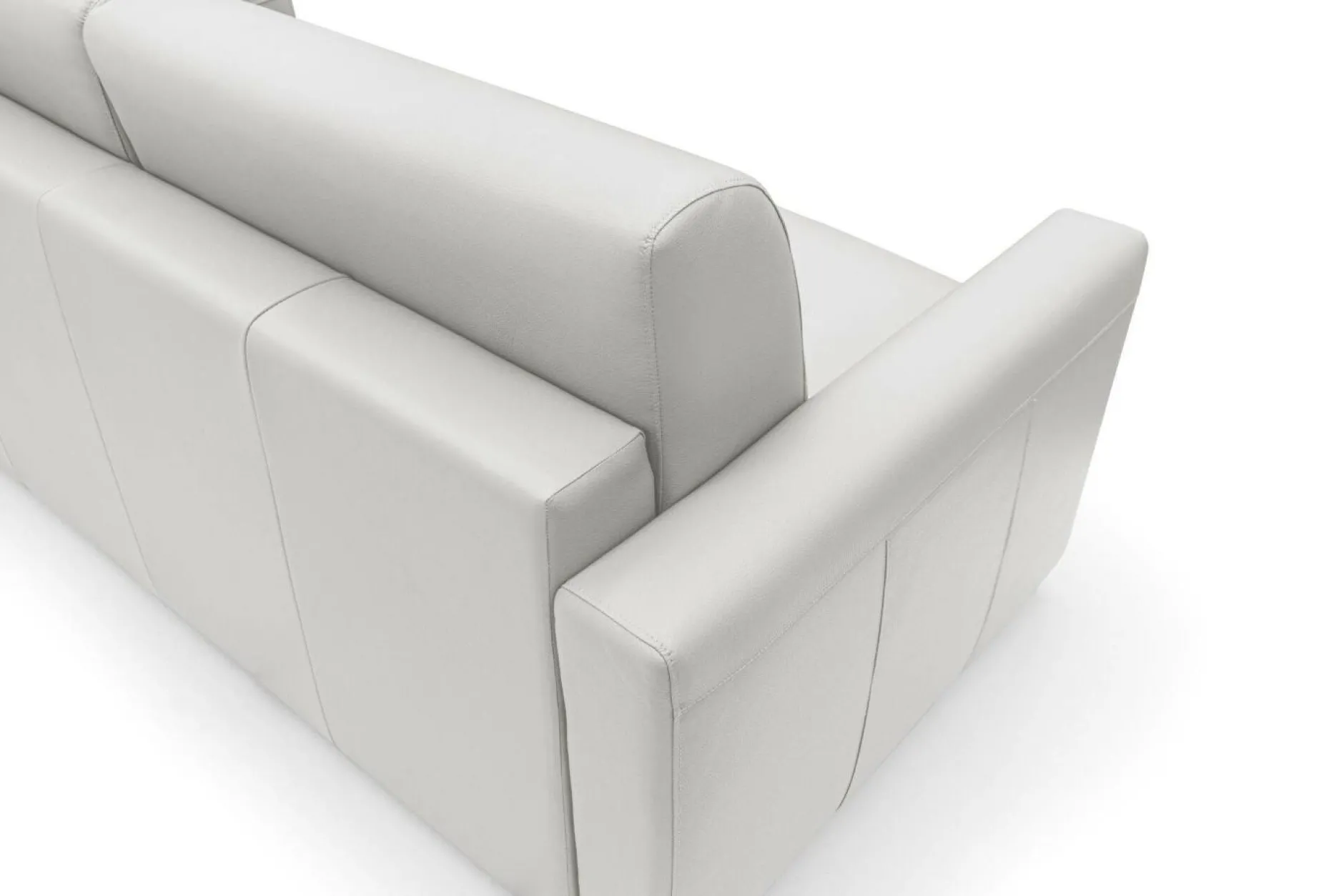 Canapés Droits>Camif Canapé convertible cuir Aubin - - Grand 2 places Blanc
