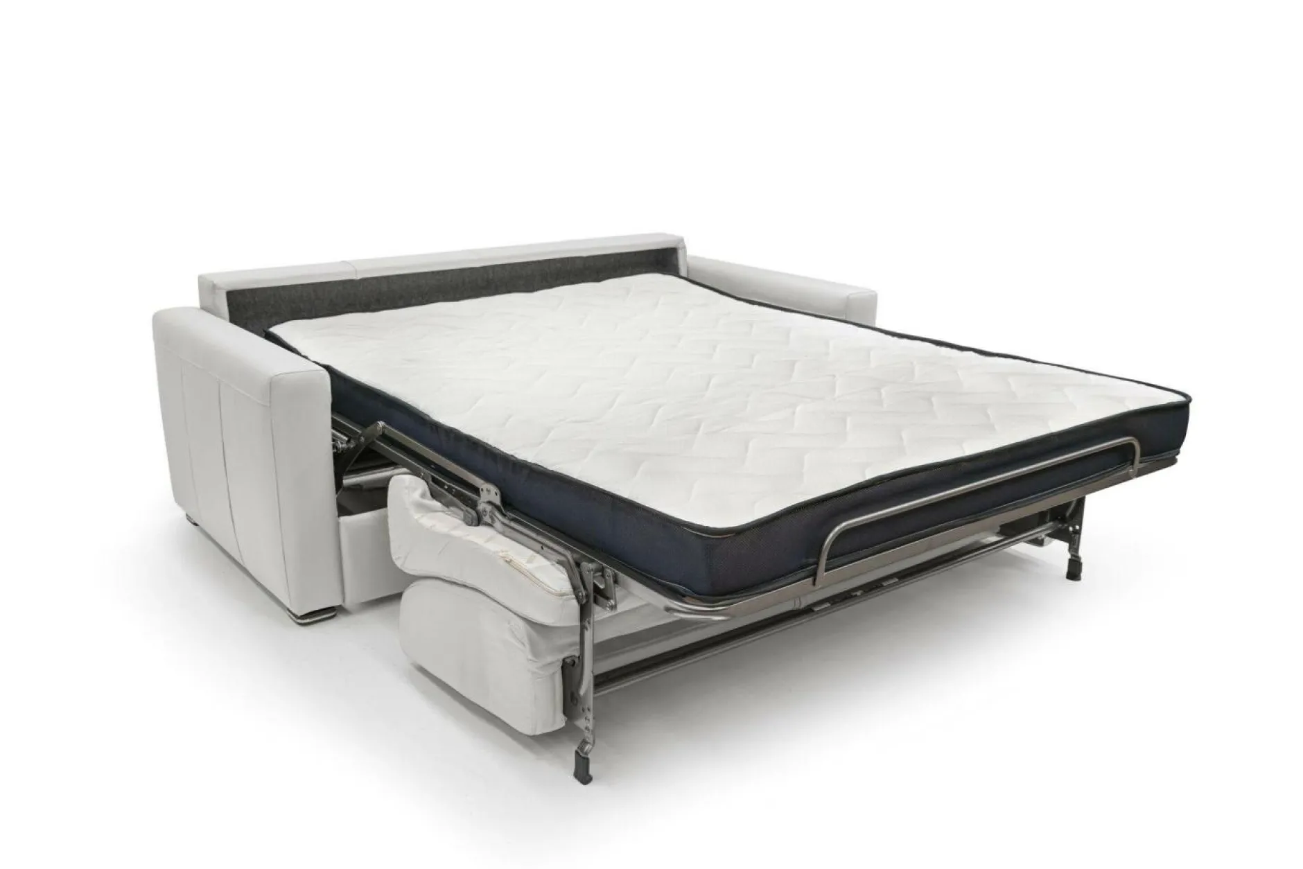 Canapés Droits>Camif Canapé convertible cuir Aubin - - Grand 2 places Blanc