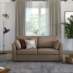 Canapés Droits>Camif Canapé convertible tissu coton déhoussable Marbella - - 2 places Taupe
