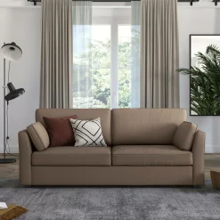 Canapés Droits>Camif Canapé convertible tissu coton déhoussable Marbella - - 3 places Taupe