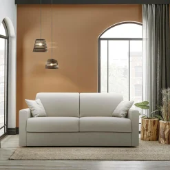 Canapés Droits>Camif Canapé convertible tissu déhoussable Aubin - - Grand 2 places Taupe