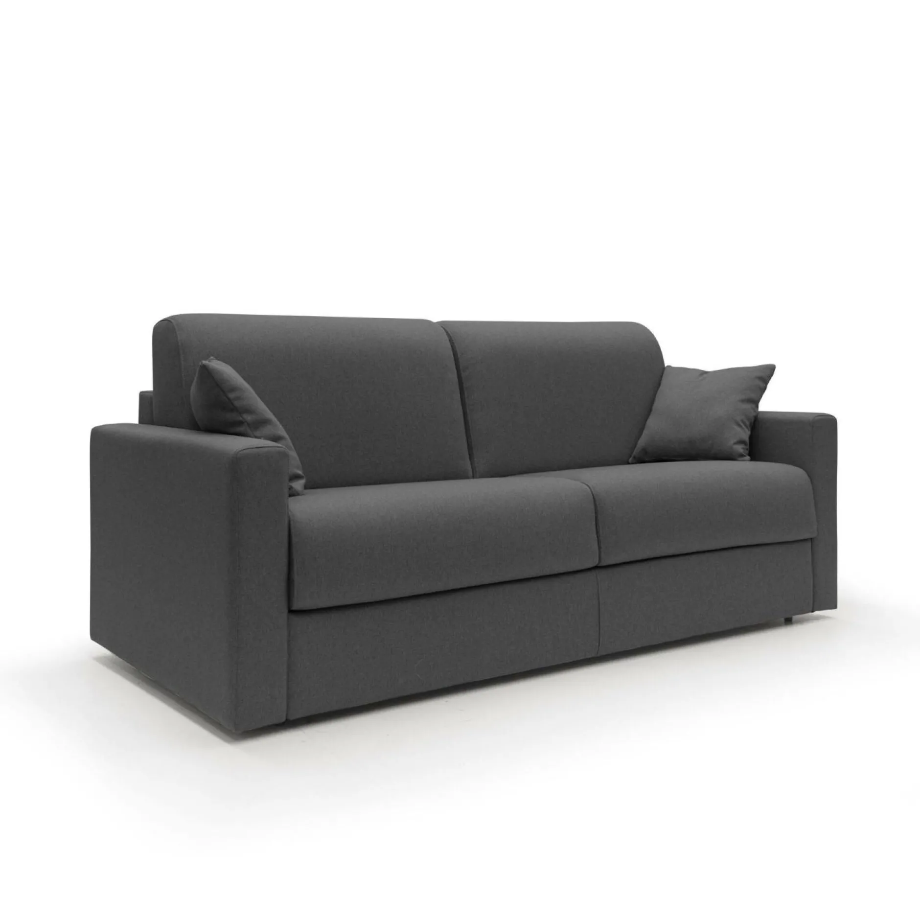 Canapés Droits>Camif Canapé convertible tissu déhoussable Aubin - - Grand 2 places Anthracite