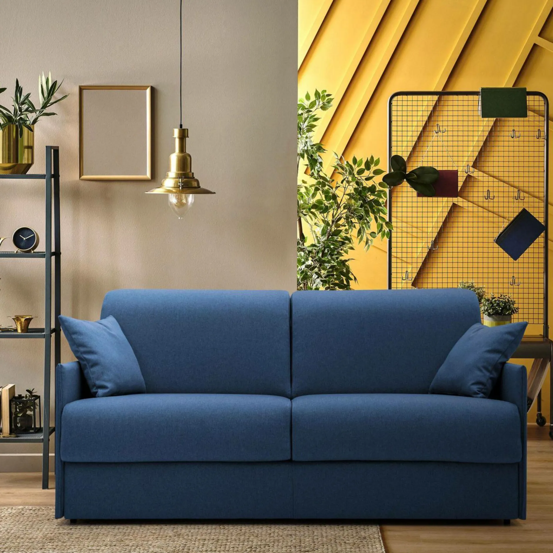 Canapés Droits>Camif Canapé convertible tissu déhoussable Arthur - - 3 places Bleu