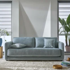 Canapés Droits>Camif Canapé convertible tissu Paxi - Bleu Clair