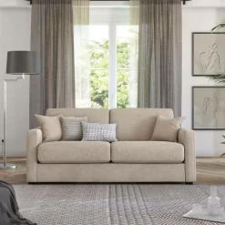 Canapés Droits>Camif Canapé convertible tissu Parme - - 3 places Grège