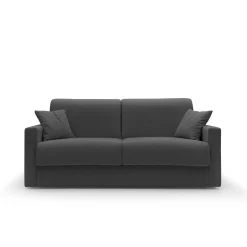 Canapés Droits>Camif Canapé convertible tissu recyclé déhoussable Aubin - - Grand 2 places Anthracite