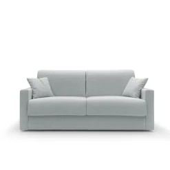 Canapés Droits>Camif Canapé convertible tissu recyclé déhoussable Aubin - - Grand 2 places Gris Clair