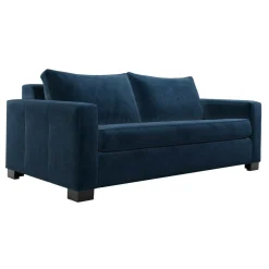 Canapés Droits>Camif Canapé convertible velours Octave - Bleu