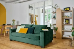 Canapés Droits>Camif Canapé convertible velours Octave - Vert Emeraude