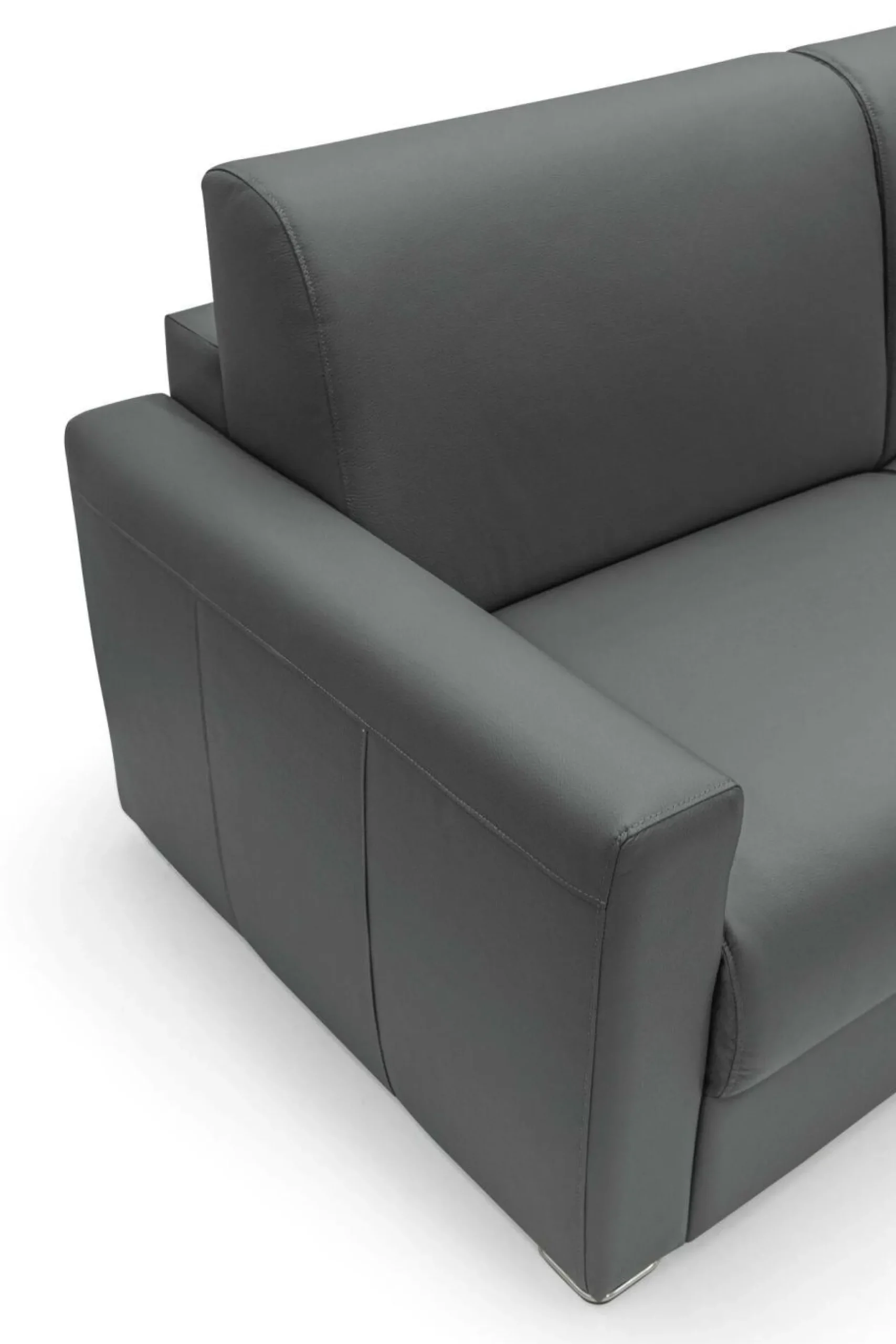 Canapés Droits|Canapés Fixes>Camif Canapé cuir Aubin - - 3 places Anthracite