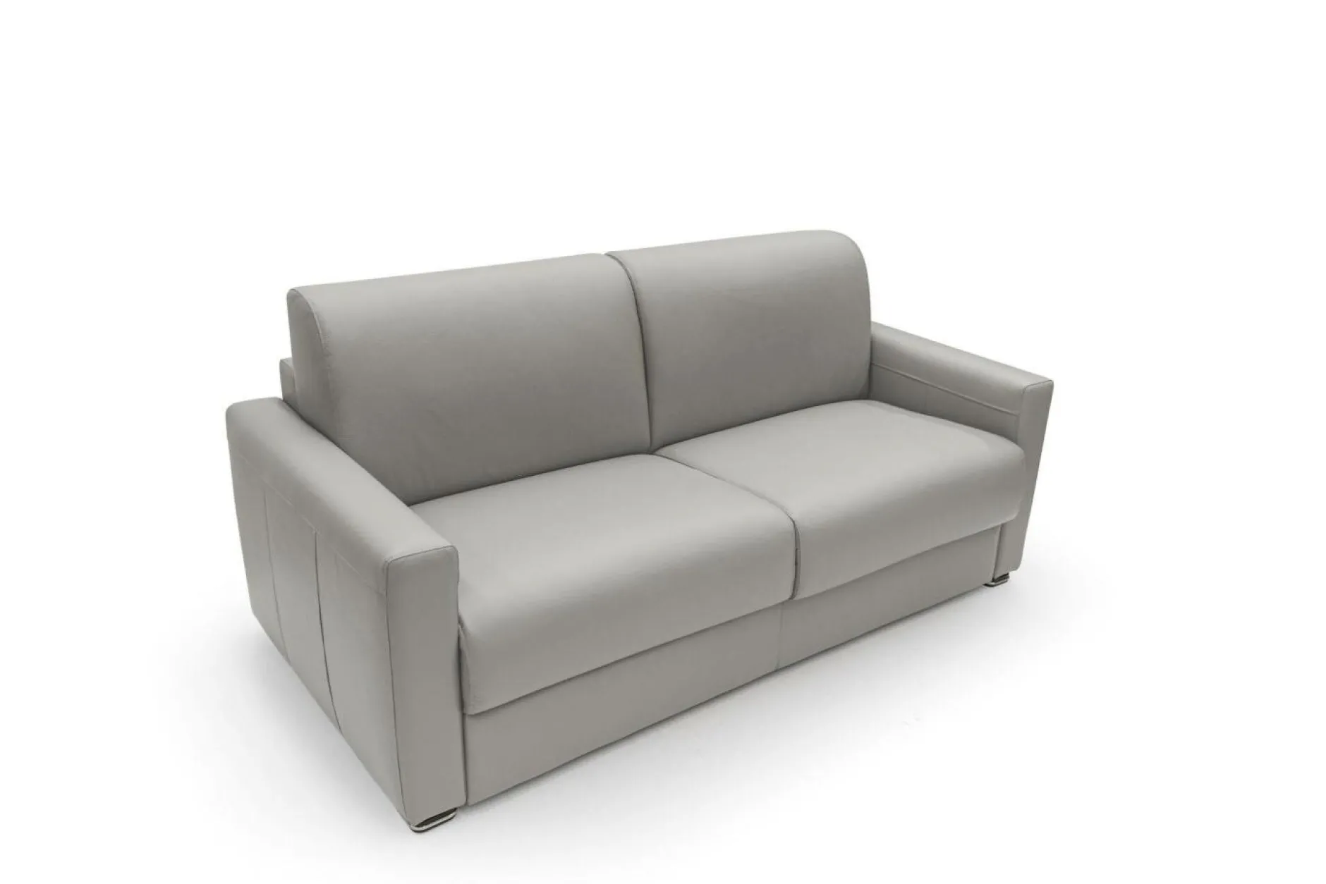 Canapés Droits|Canapés Fixes>Camif Canapé cuir Aubin - - Grand 3 places Gris Clair