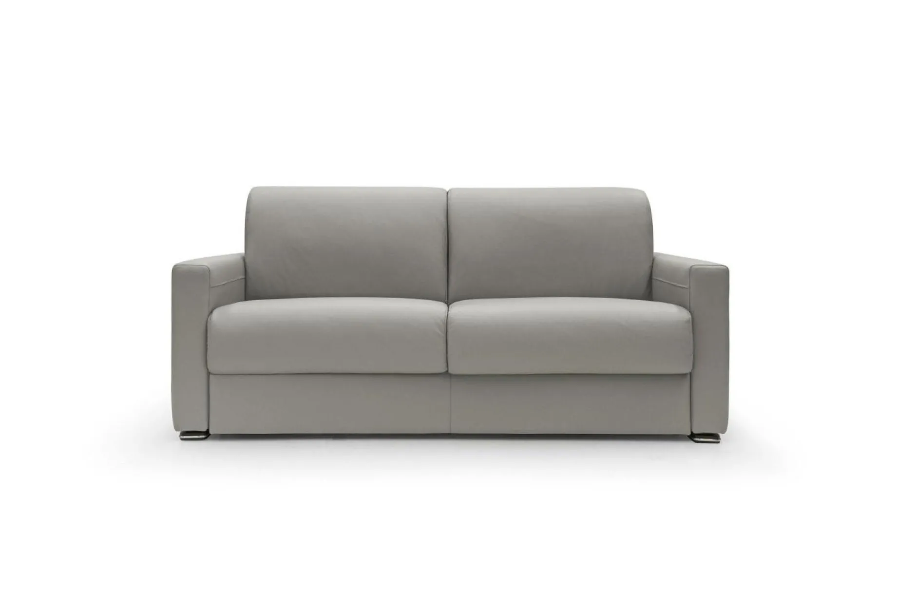 Canapés Droits|Canapés Fixes>Camif Canapé cuir Aubin - - Grand 2 places Gris Clair