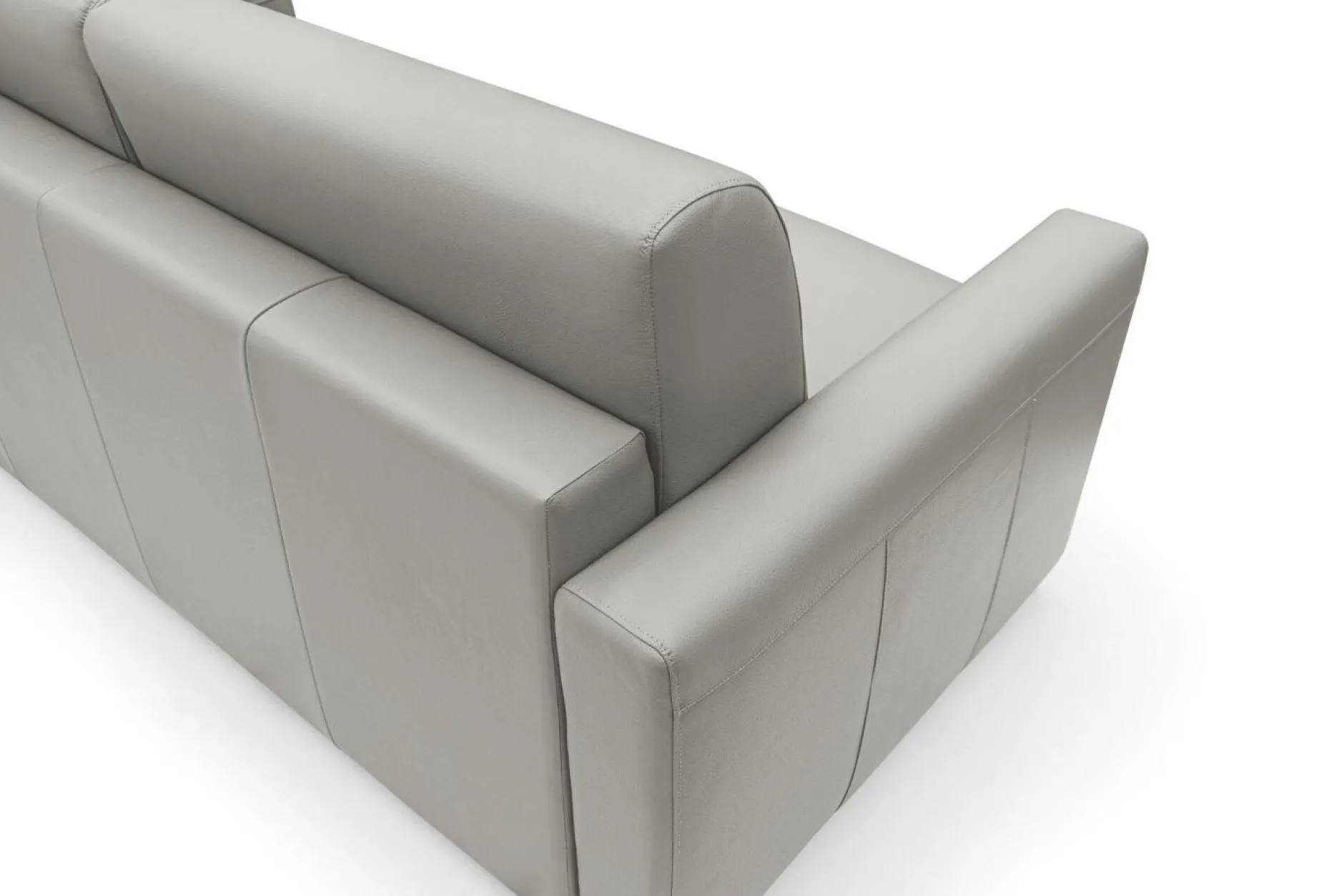 Canapés Droits|Canapés Fixes>Camif Canapé cuir Aubin - - Grand 2 places Gris Clair